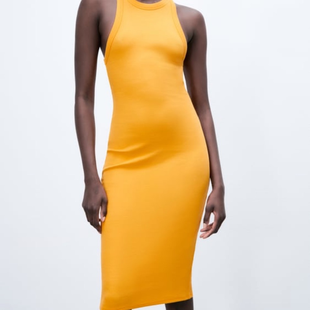 Zara Ribbed Tank Midi Dress